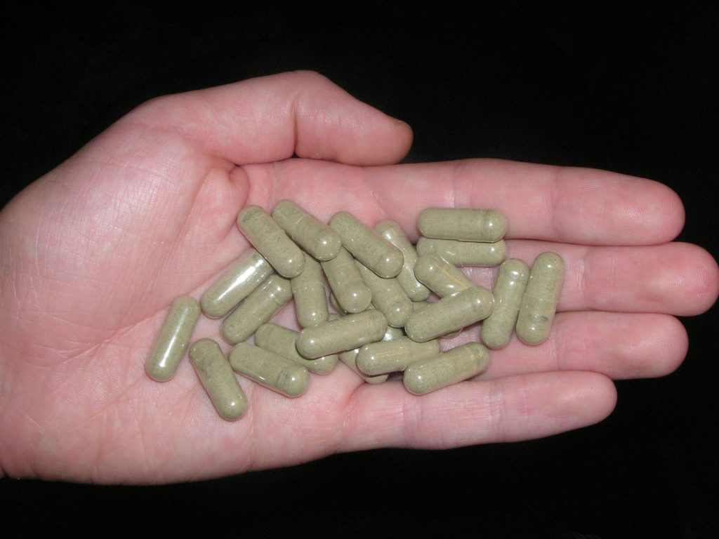 Herbal capsules.